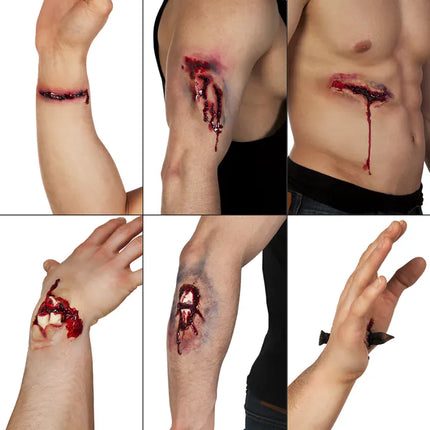 Feestbazaar Latex Wonden Halloween (6st)