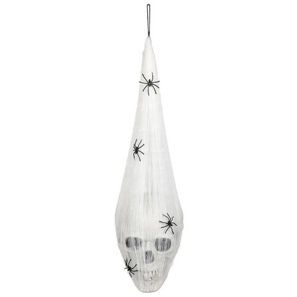 Feestbazaar LED decoratie Spinnenweb schedel (20x15cm)