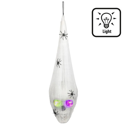 Feestbazaar LED decoratie Spinnenweb schedel (20x15cm)