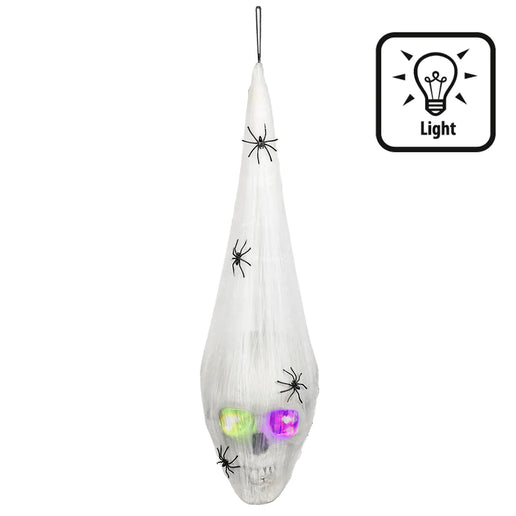 Feestbazaar LED decoratie Spinnenweb schedel (20x15cm)