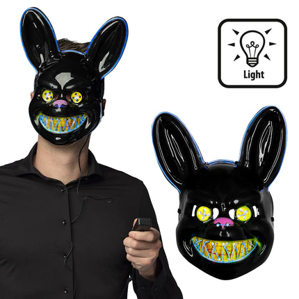 Feestbazaar LED masker Killer Rabbit