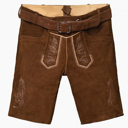 Feestbazaar Lederhose Brixental Kastanje Bruin Kort (100% Leder)