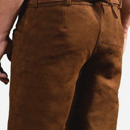 Feestbazaar Lederhose Brixental Kastanje Bruin Kort (100% Leder)