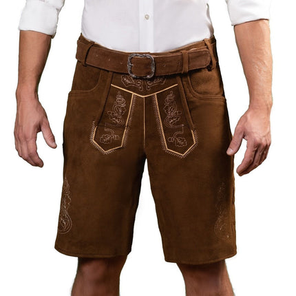Feestbazaar Lederhose Brixental Kastanje Bruin Kort (100% Leder)