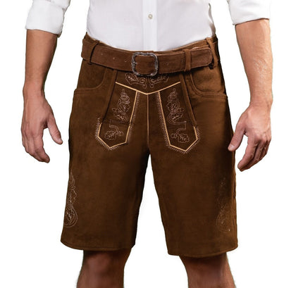 Feestbazaar Lederhose Brixental Kastanje Bruin Kort (100% Leder)
