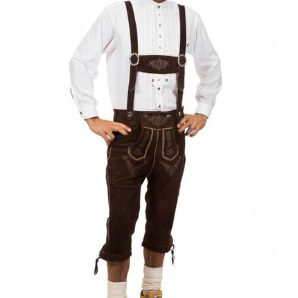 Feestbazaar Lederhose elite donkerbruin