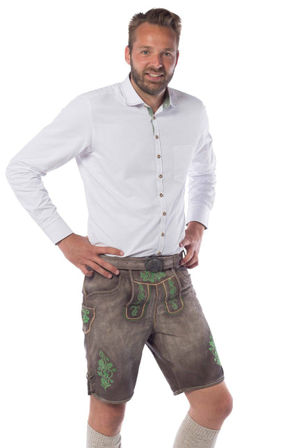 Feestbazaar Lederhose Gaudi Kort Bruin/Groen Luxe