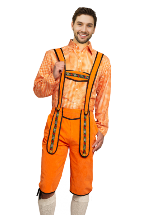 Feestbazaar Lederhose Johann Oranje Lang