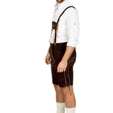 Feestbazaar Lederhose Kort Heren Donkerbruin Elite