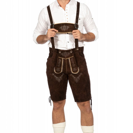 Feestbazaar Lederhose Kort Heren Donkerbruin Elite