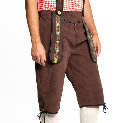 Feestbazaar Lederhose Lang Donkerbruin Theodor