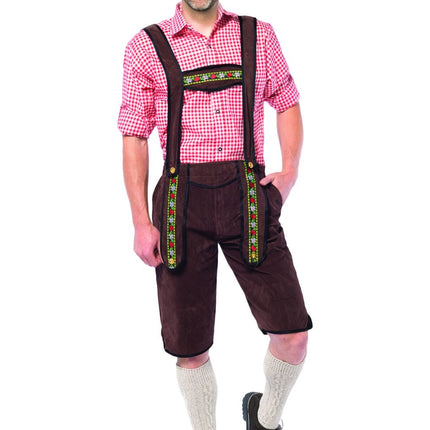 Feestbazaar Lederhose Lang Donkerbruin Theodor
