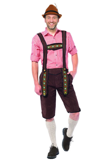 Feestbazaar Lederhose Lang Donkerbruin Theodor