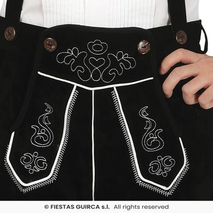 Feestbazaar Lederhose Lang Zwart Bruno