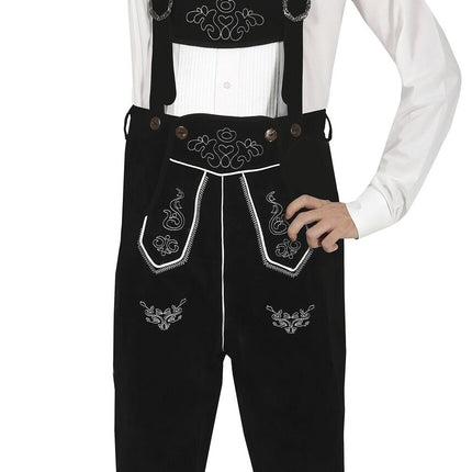 Feestbazaar Lederhose Lang Zwart Bruno