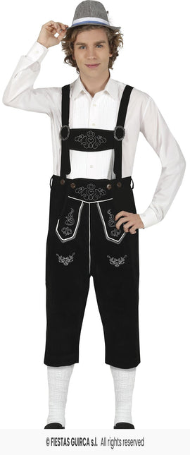 Feestbazaar Lederhose Lang Zwart Bruno