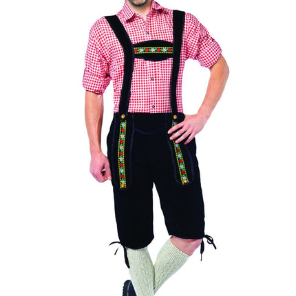 Feestbazaar Lederhose lang zwart Karl