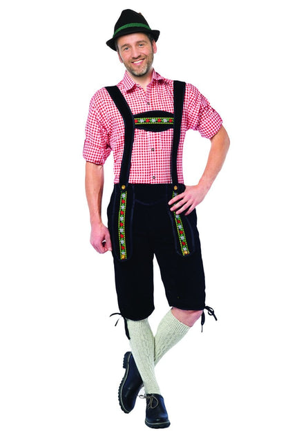 Feestbazaar Lederhose lang zwart Karl
