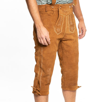 Feestbazaar Lederhose Markus Lichtbruin Lang (100% Leder)