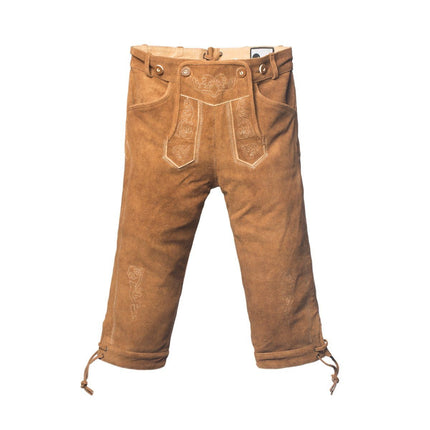 Feestbazaar Lederhose Markus Lichtbruin Lang (100% Leder)