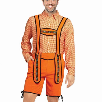 Feestbazaar Lederhose Oranje Holland Kort