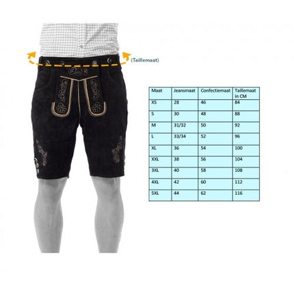 Feestbazaar Lederhosen kort zwart/groen Otto