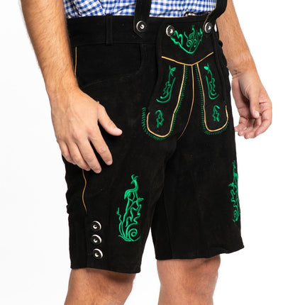 Feestbazaar Lederhosen kort zwart/groen Otto