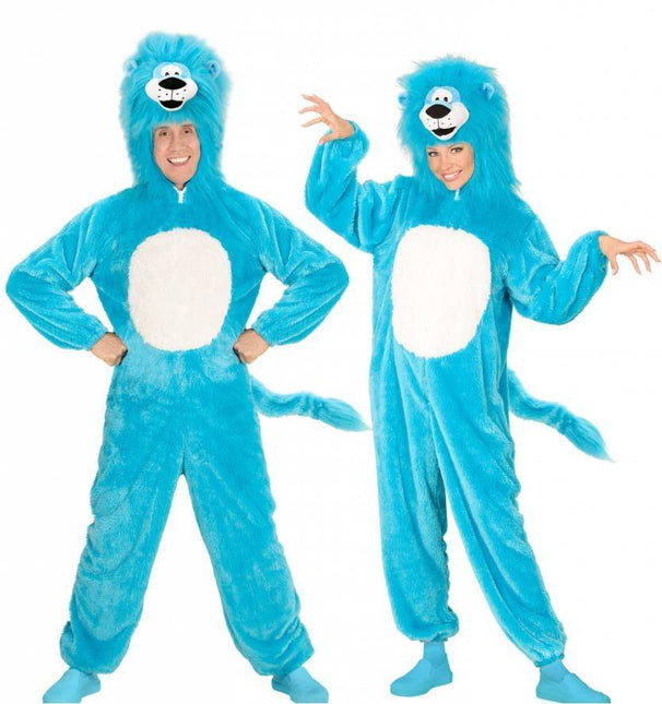 Feestbazaar Leeuwenpak blauw pluche