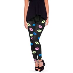 Feestbazaar Legging Lippen Zwart