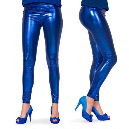 Feestbazaar Legging Metallic Blauw