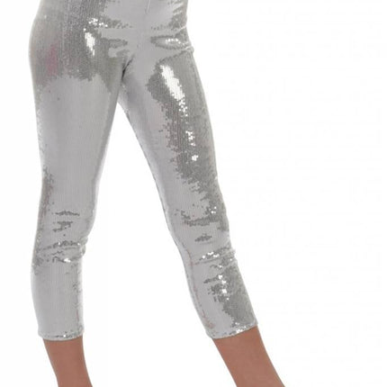 Feestbazaar Legging pailletten zilver kind