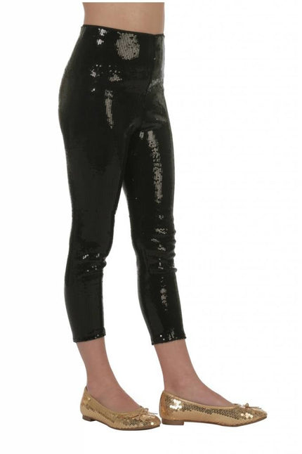 Feestbazaar Legging pailletten zwart kind