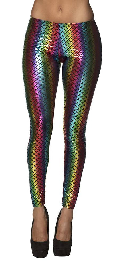 Feestbazaar Legging Regenboog zeemeermin stretch