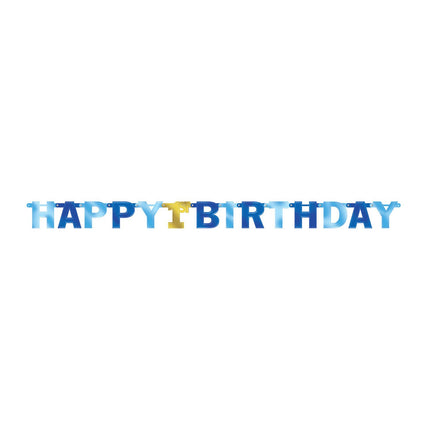 Feestbazaar Letter Banner 1st Birthday blauw