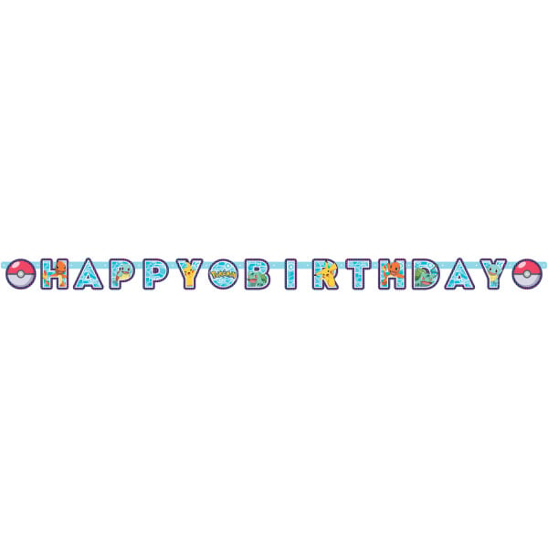 Feestbazaar Letter Banner Happy Birthday Pokemon