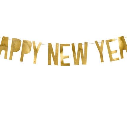 Feestbazaar Letter Banner Happy New Year Goud