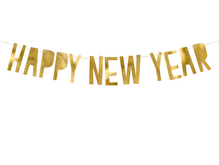 Feestbazaar Letter Banner Happy New Year Goud