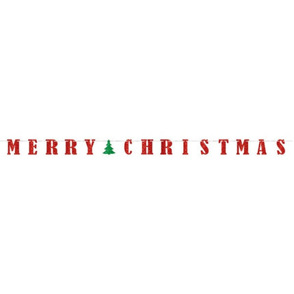 Feestbazaar Letter Slinger Merry Christmas Rood