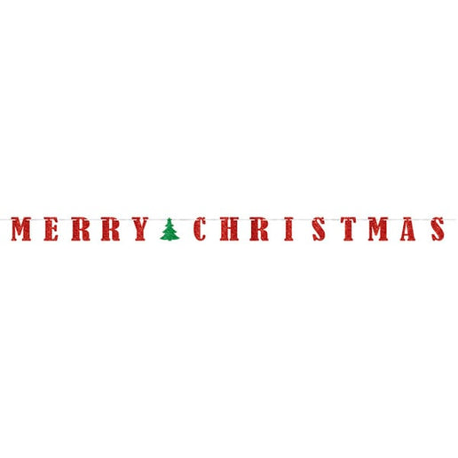 Feestbazaar Letter Slinger Merry Christmas Rood