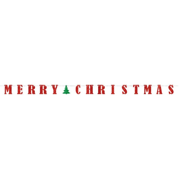 Feestbazaar Letter Slinger Merry Christmas Rood