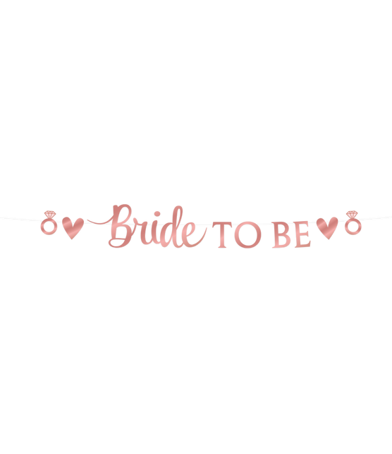 Feestbazaar Letterbanner 'Bride to Be' Blush roze