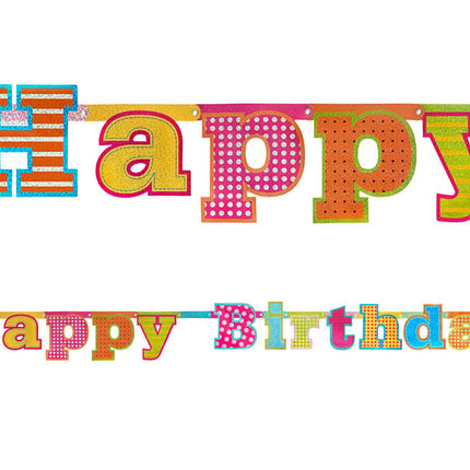 Feestbazaar LetterBanner Happy Birthday Holografisch