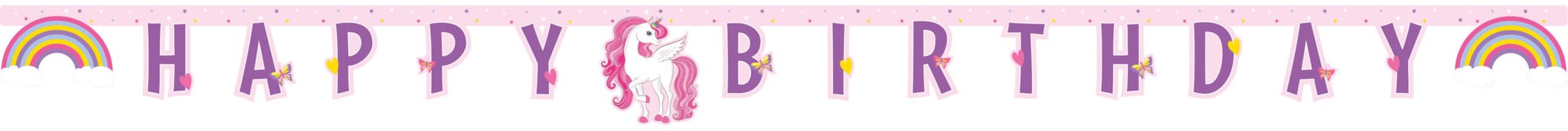 Feestbazaar Letterbanner Happy Birthday Magic Unicorn (2m)