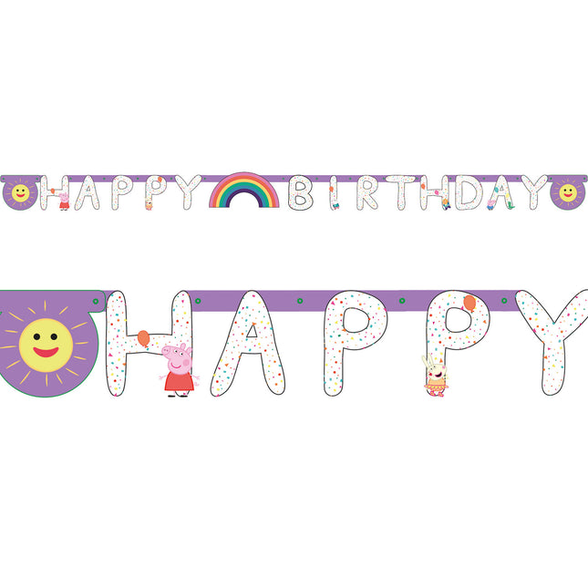 Feestbazaar Letterbanner Happy Birthday Peppa Pig