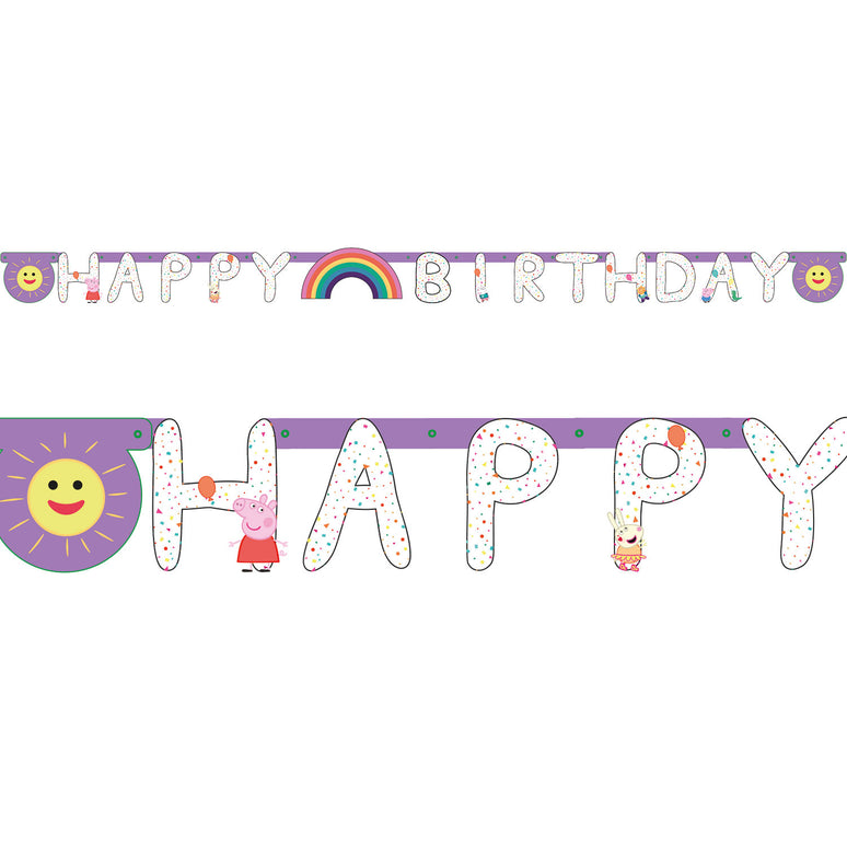 Feestbazaar Letterbanner Happy Birthday Peppa Pig