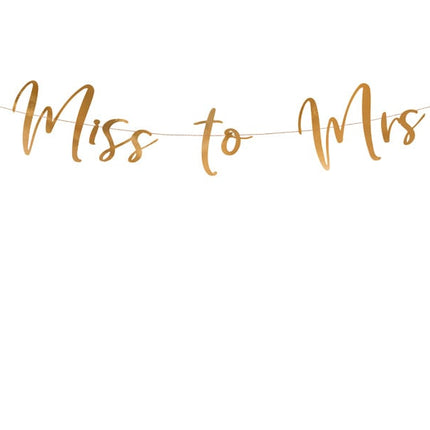 Feestbazaar LetterBanner Miss to Mrs Rosegoud 18x76cm
