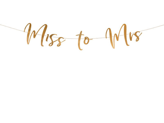 Feestbazaar LetterBanner Miss to Mrs Rosegoud 18x76cm