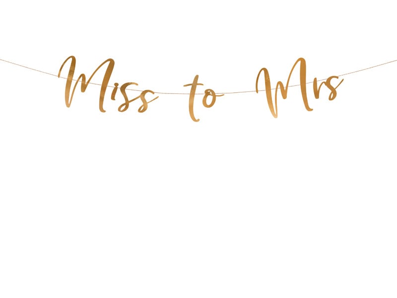 Feestbazaar LetterBanner Miss to Mrs Rosegoud 18x76cm