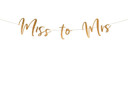 Feestbazaar LetterBanner Miss to Mrs Rosegoud 18x76cm