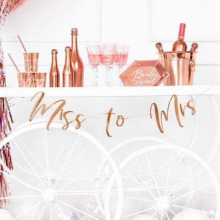 Feestbazaar LetterBanner Miss to Mrs Rosegoud 18x76cm
